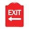 Signmission Designer Series Sign-Exit W/ Left Arrow, Red & White Aluminum Sign, 18" H, 24" L, RW-1824-24521 A-DES-RW-1824-24521 - alternate 1